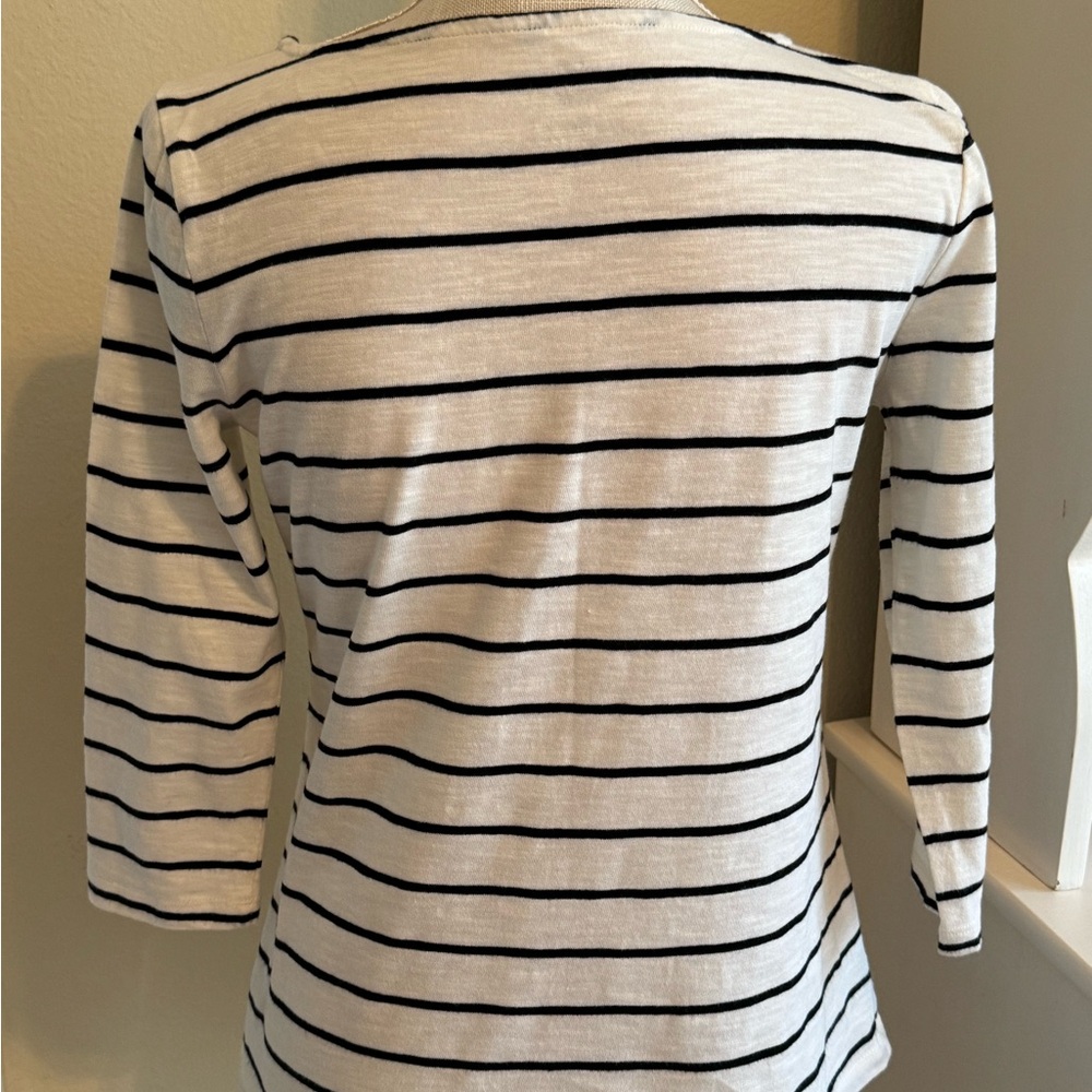 Talbots Rhinestone Stripe Tee - Picture 2 of 4